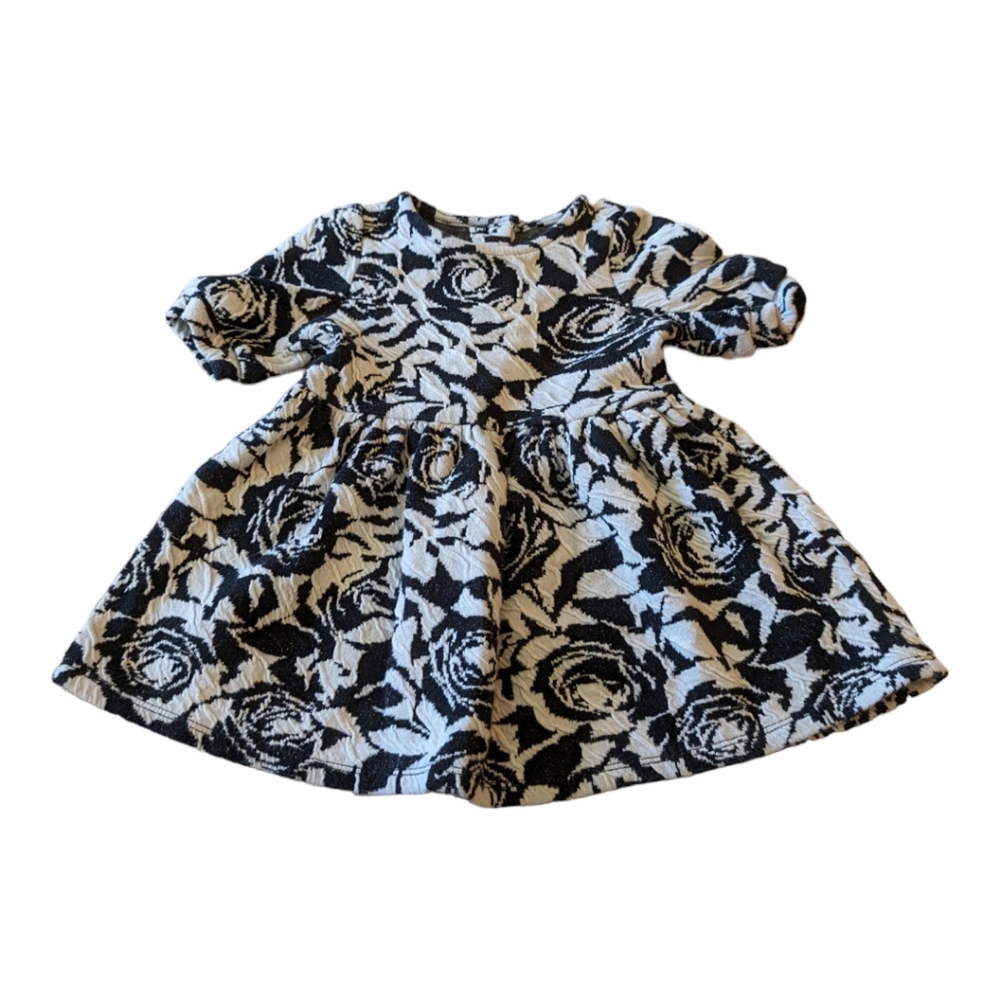 Crazy 8 Black and White Floral Short-Sleeve Dress